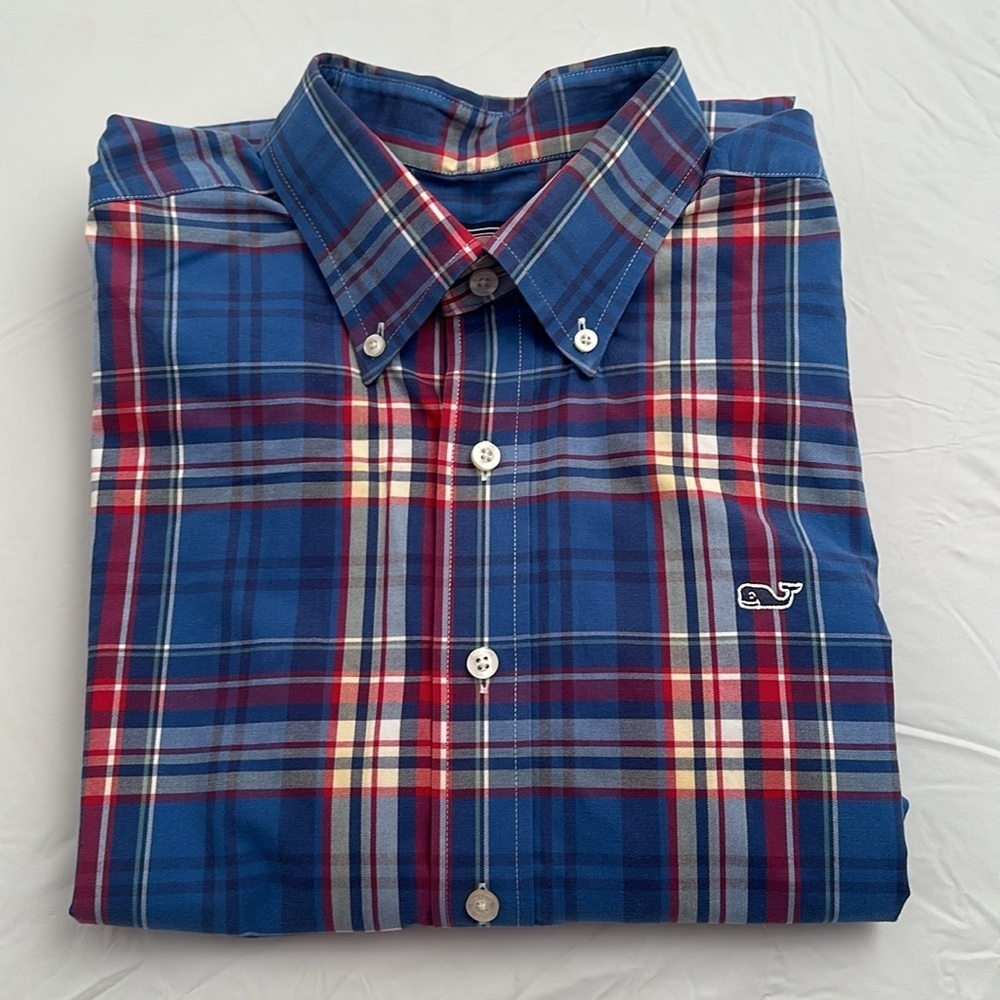 Vineyard Vines multicolor plaid button down Whale dress shirt